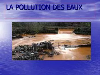 la pollution des eaux