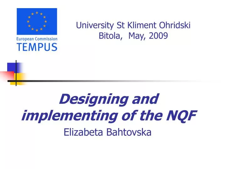 designing and implementing of the nqf elizabeta bahtovska