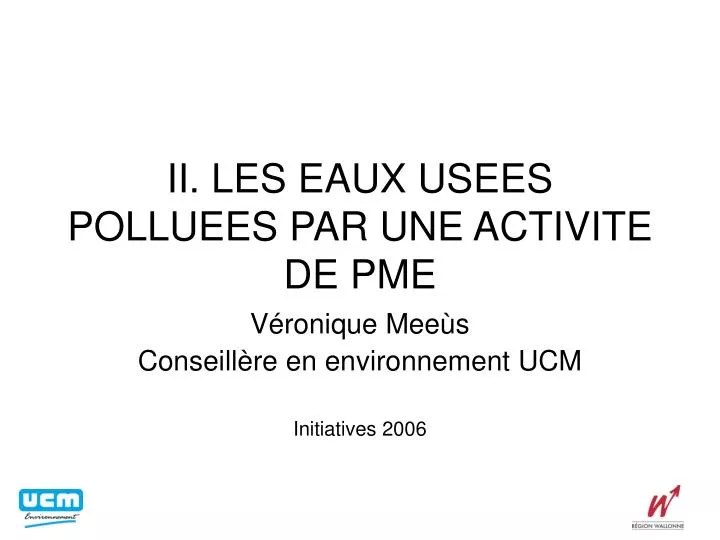 ii les eaux usees polluees par une activite de pme