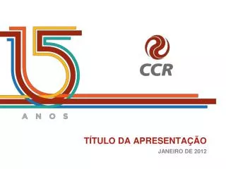 t tulo da apresenta o