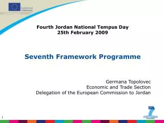 Fourth Jordan National Tempus Day 25th February 2009 Seventh Framework Programme