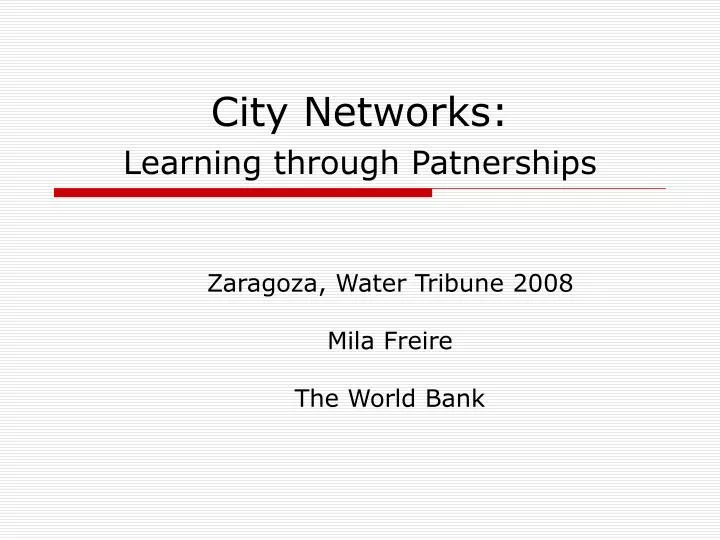 city networks learning through patnerships