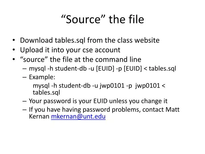 source the file