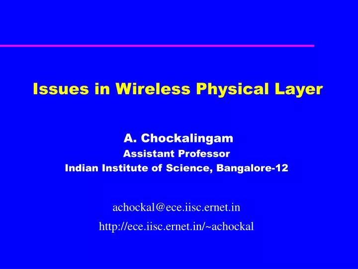 issues in wireless physical layer