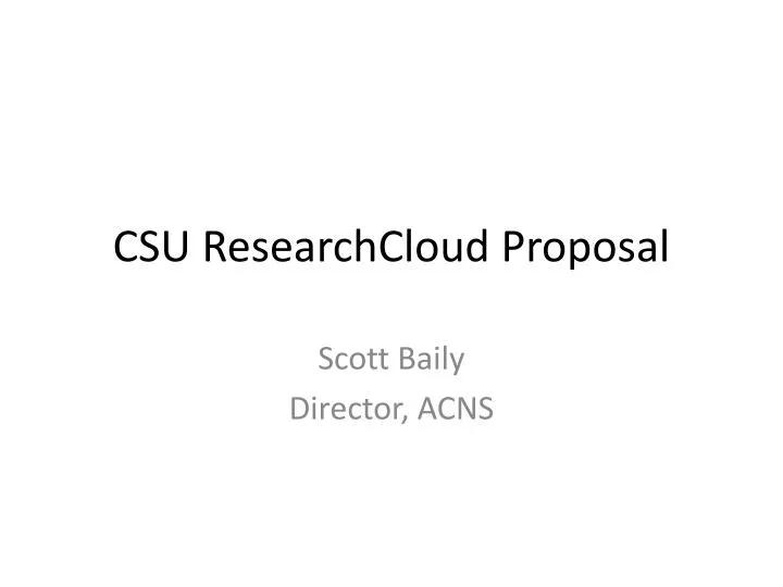 csu researchcloud proposal