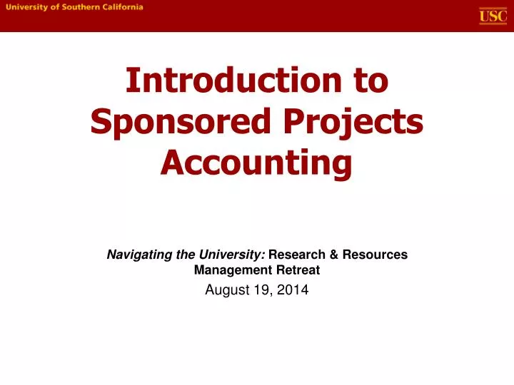 introduction to sponsored projects accounting