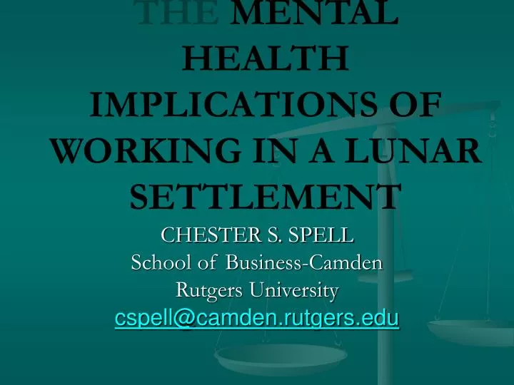 the mental health implications of working in a lunar settlement