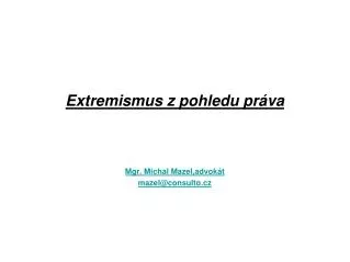 extremismus z pohledu pr va