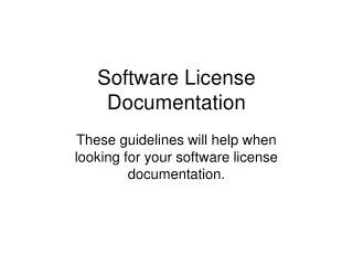 Software License Documentation