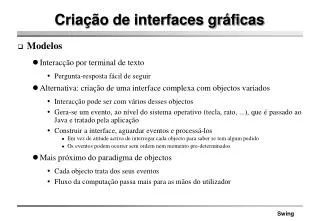 cria o de interfaces gr ficas