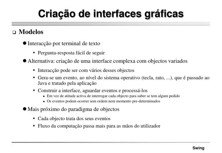 cria o de interfaces gr ficas