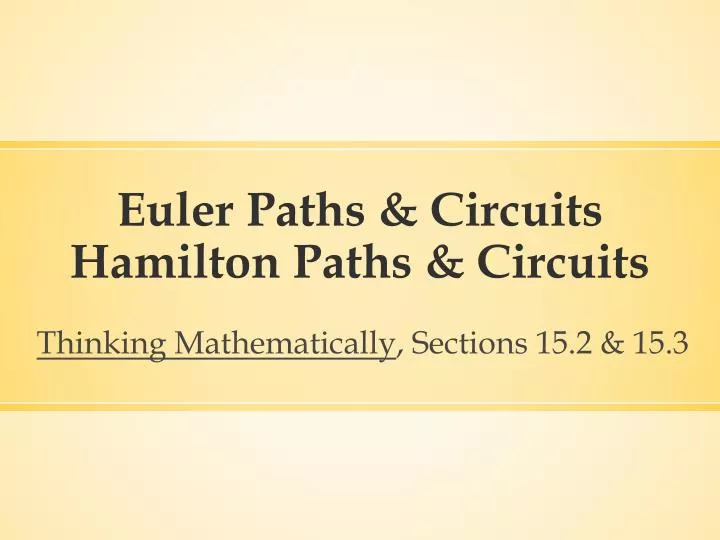 euler paths circuits hamilton paths circuits