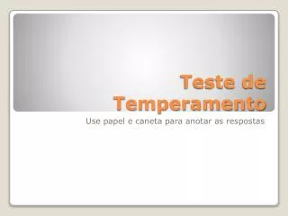 teste de temperamento