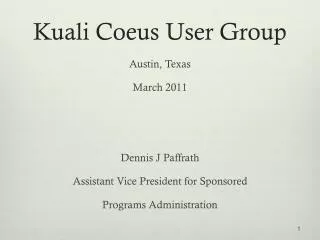 Kuali Coeus User Group