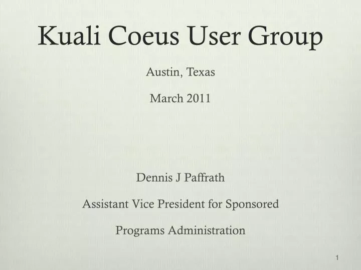 kuali coeus user group