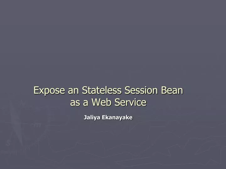 expose an stateless session bean as a web service