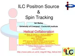 ILC Positron Source &amp; Spin Tracking