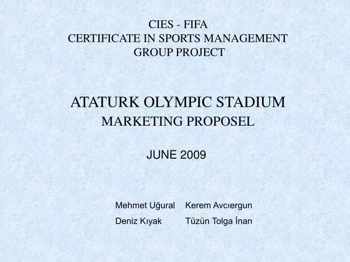 cies fifa certificate in sports management group project