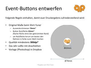 event buttons entwerfen