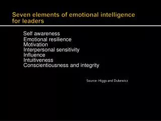 Seven elements of emotional intelligence for leaders