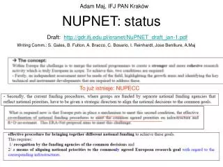 NUPNET: status