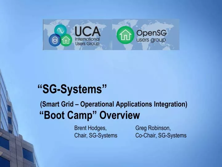sg systems smart grid operational applications integration boot camp overview