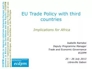 EU Trade Policy with third countries