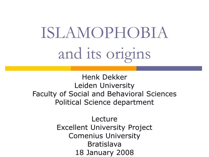islamophobia and its origins