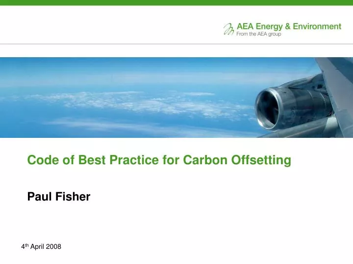 code of best practice for carbon offsetting