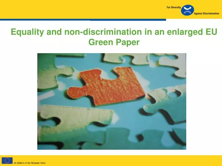 equality and non discrimination in an enlarged eu green paper