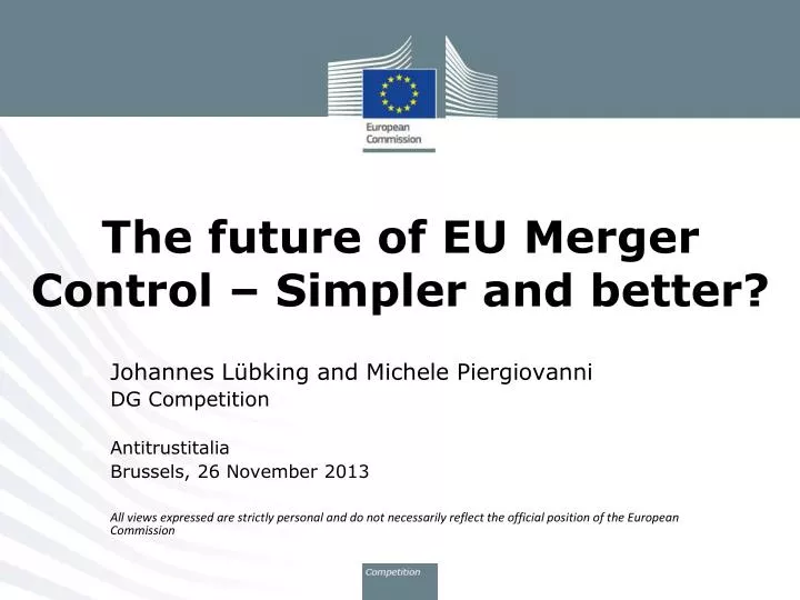 the future of eu merger control simpler and better