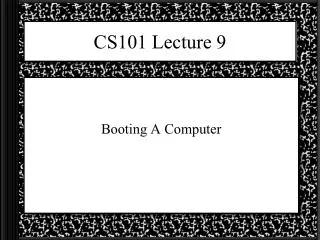 CS101 Lecture 9