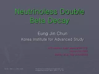 neutrinoless double beta decay