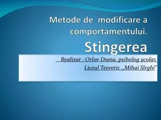 metode de modificare a comportamentului stingerea