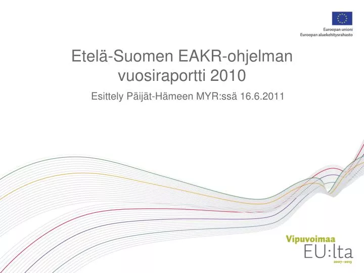etel suomen eakr ohjelman vuosiraportti 2010