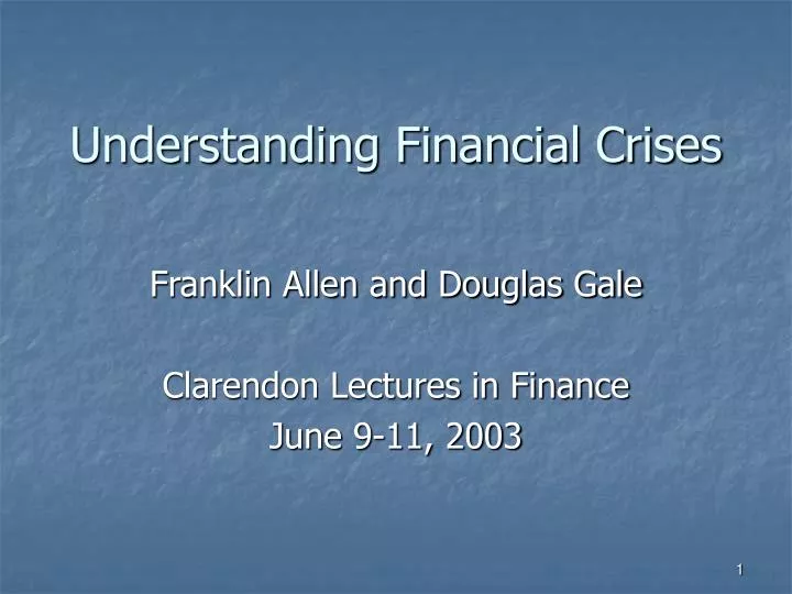 understanding financial crises