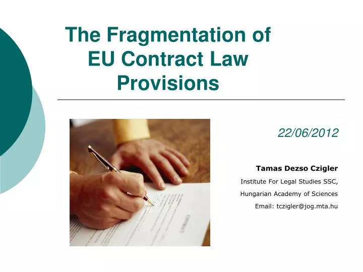 the fragmentation of eu contract law provisions