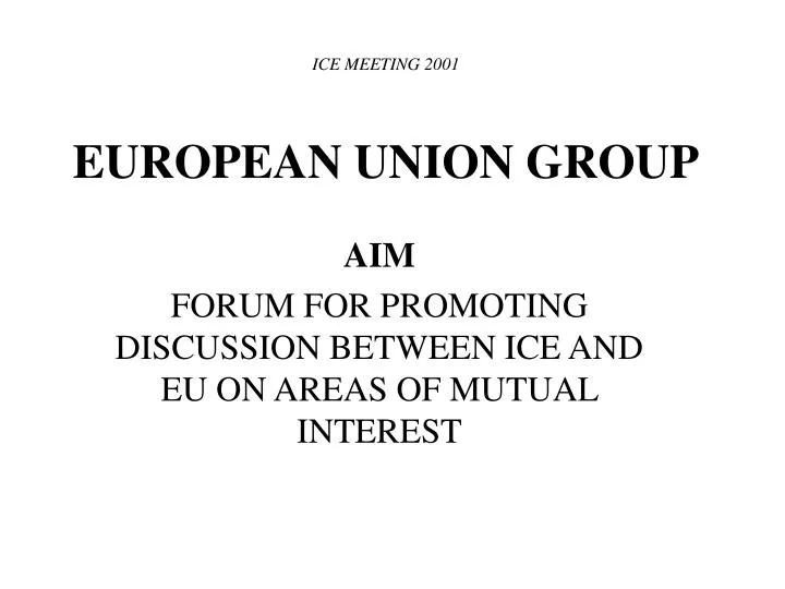 ice meeting 2001 european union group
