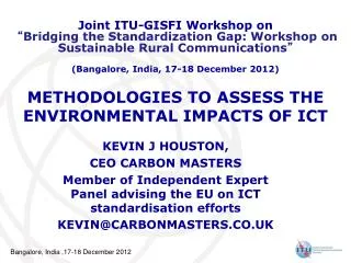 METHODOLOGIES TO ASSESS THE ENVIRONMENTAL IMPACTS OF ICT