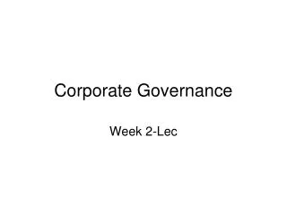 Corporate Governance