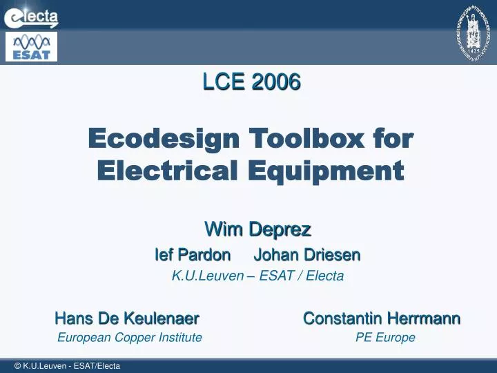 ecodesign toolbox for electrical equipment
