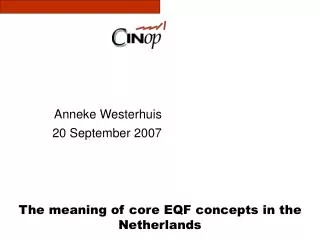 The meaning of core EQF concepts in the Netherlands