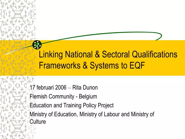 linking national sectoral qualifications frameworks systems to eqf
