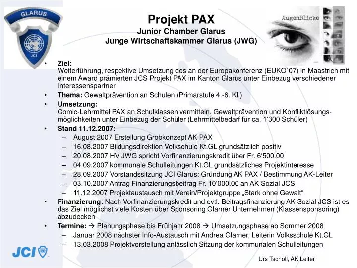 projekt pax junior chamber glarus junge wirtschaftskammer glarus jwg