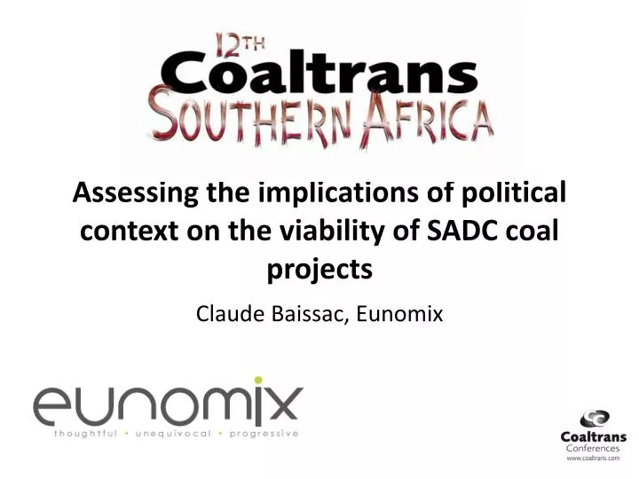 assessing the implications of political context on the viability of sadc coal projects