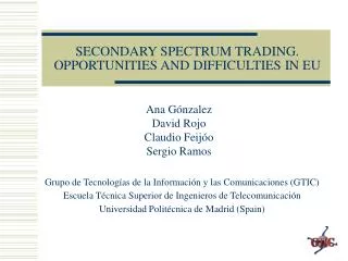 SECONDARY SPECTRUM TRADING. OPPORTUNITIES AND DIFFICULTIES IN EU