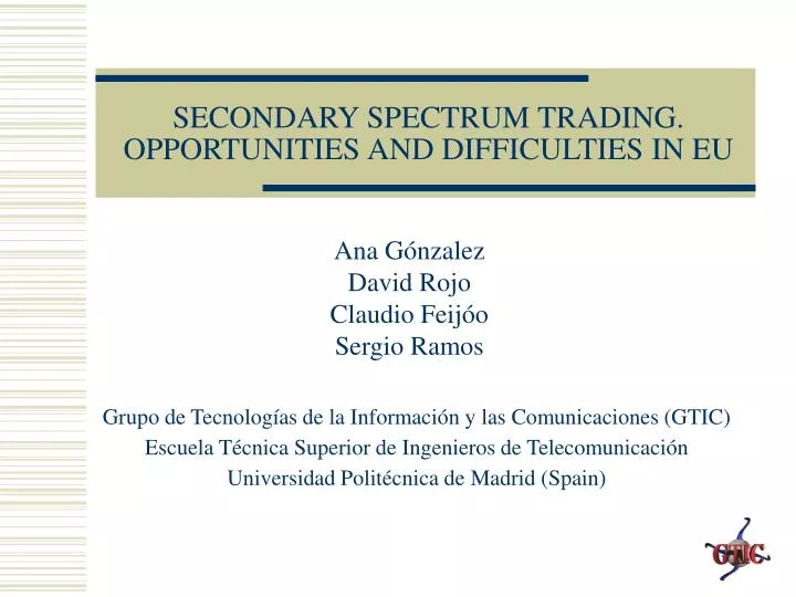 secondary spectrum trading opportunities and difficulties in eu
