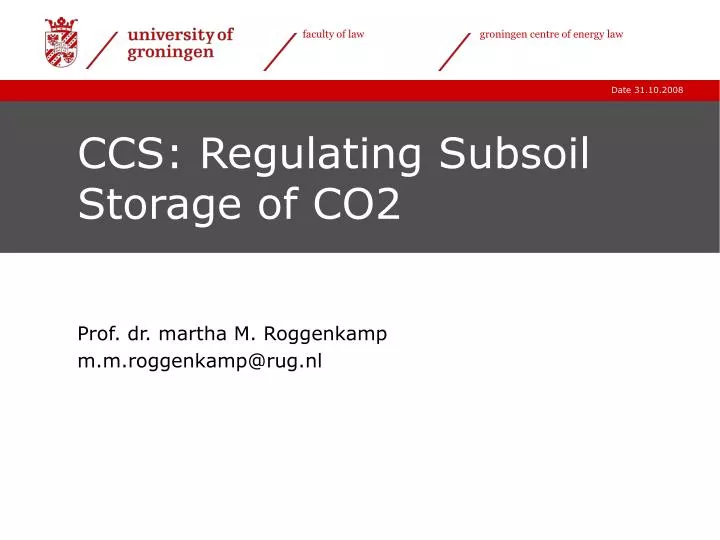 ccs regulating subsoil storage of co2
