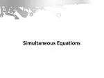 Simultaneous Equations - slide 1