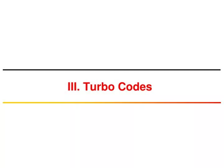 iii turbo codes